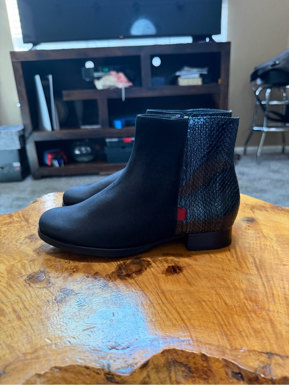 Marc Joseph NY Prince St. Black Leather Snakeskin Ankle Boots Size 36 (US 6)